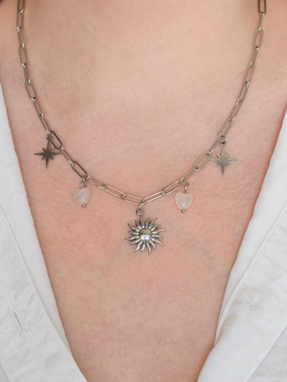 Valentine Necklace – Rose Quartz