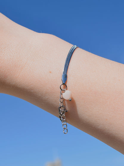 Luana - Bracelet en acier inoxydable et Opale Rose