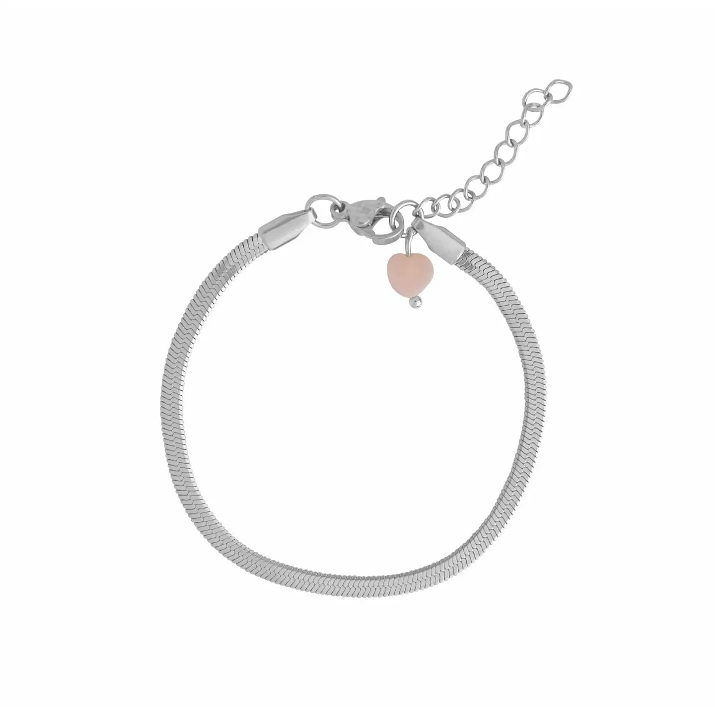 Luana - Bracelet en acier inoxydable et Opale Rose