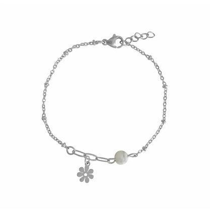 Pauline - Bracelet en acier inoxydable et Howlite