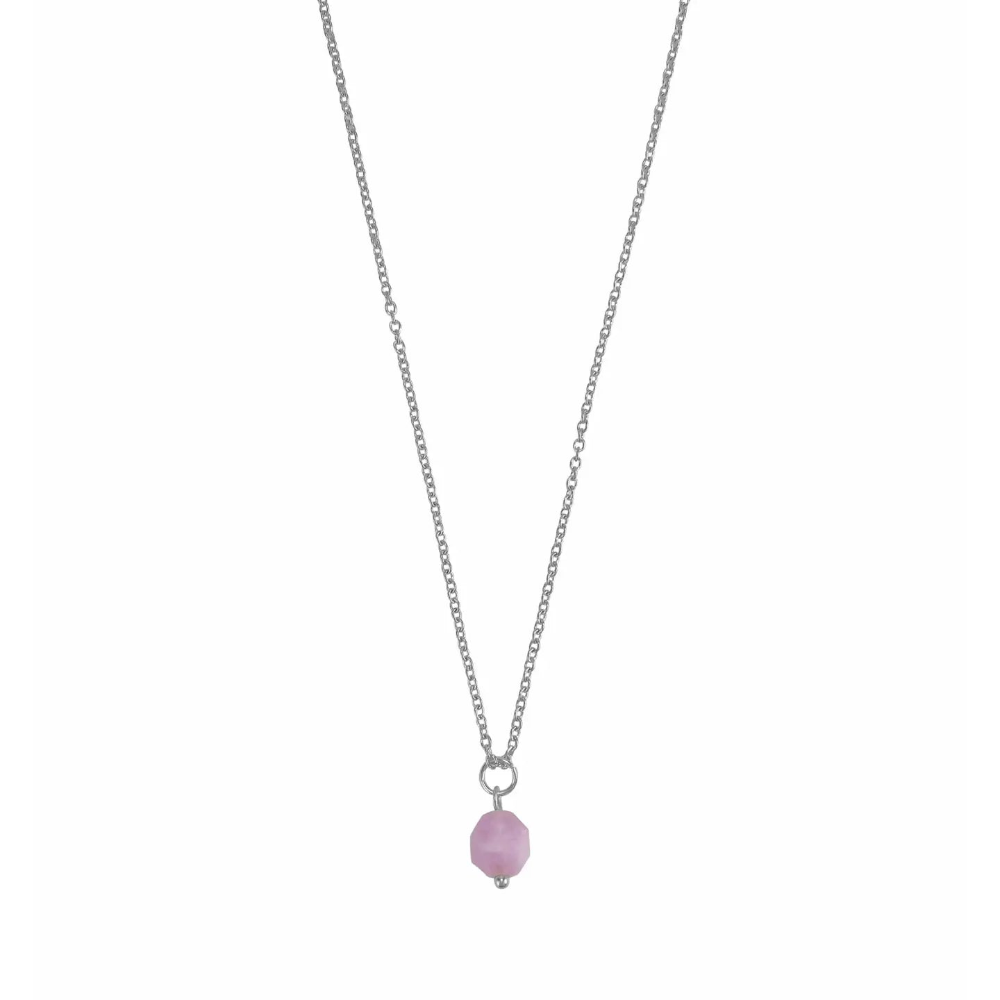 Thilie - Stainless steel and pink chalcedony necklace